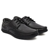 Stylish black leather lace-up shoes, perfect for any occasion
